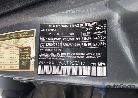 2012 Mercedes-Benz Glk 350 z USA, uszkodzony, nr VIN WDCGG5GB3CF905312